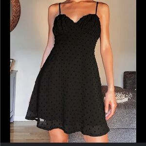 It's True Love Black Swiss Dot Mini Dress